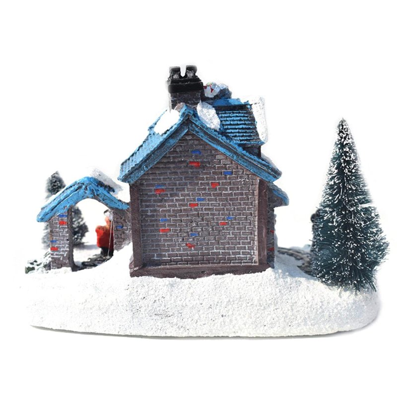 calandis resin christmas winter house train figurine miniature village home