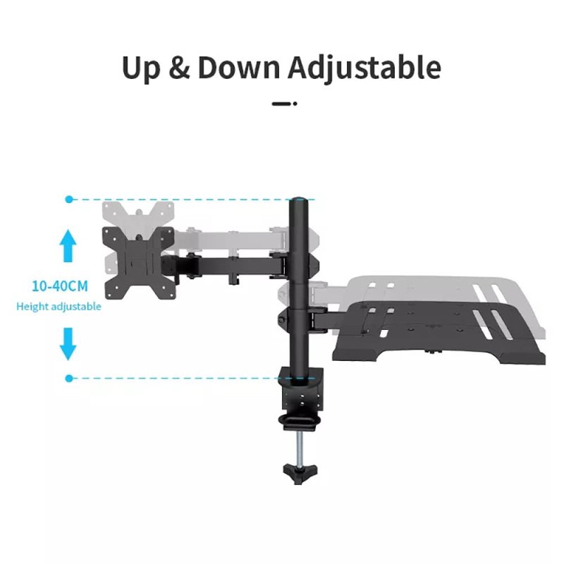 GITRU Height Adjustable Monitor Stand with Laptop Notebook Stand Monitor Mount for 13-27 Screen