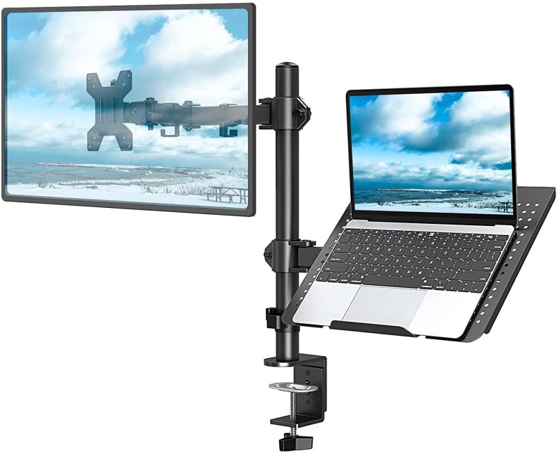 GITRU Height Adjustable Monitor Stand with Laptop Notebook Stand Monitor Mount for 13-27 Screen