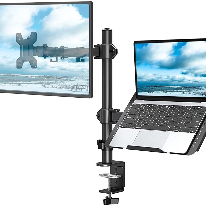 GITRU Height Adjustable Monitor Stand with Laptop Notebook Stand Monitor Mount for 13-27 Screen