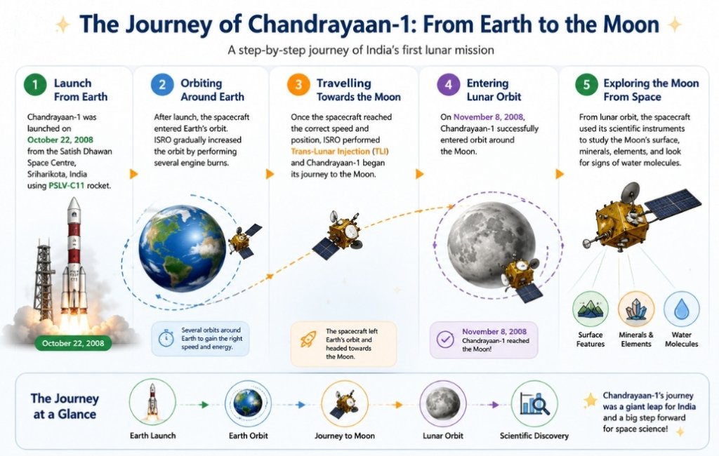 The Journey of Chandrayaan-1: From Earth to the Moon