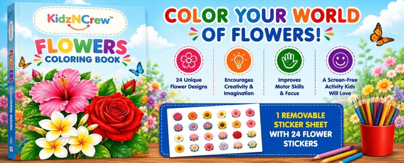 KidzNCrew Flowers Coloring Book