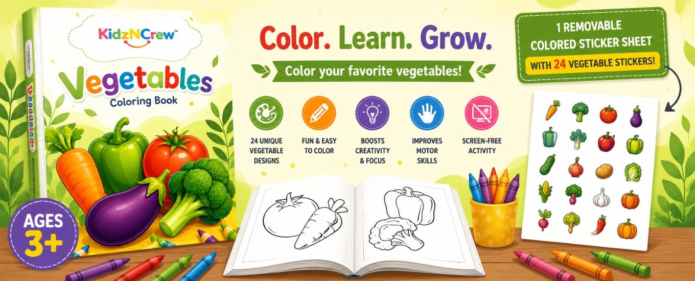 KidzNCrew Vegetables Coloring Book
