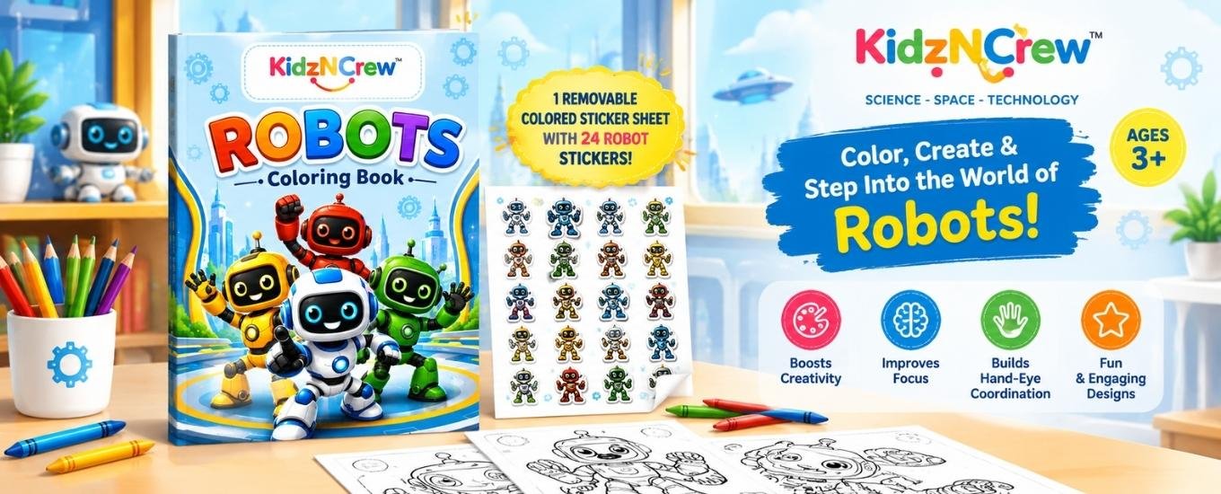 KidzNCrew Robots Coloring Book