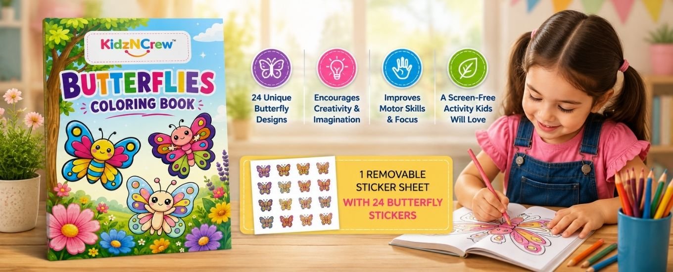 KidzNCrew Butterflies Coloring Book
