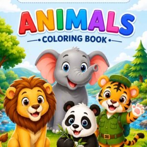 animals coloring book front cover