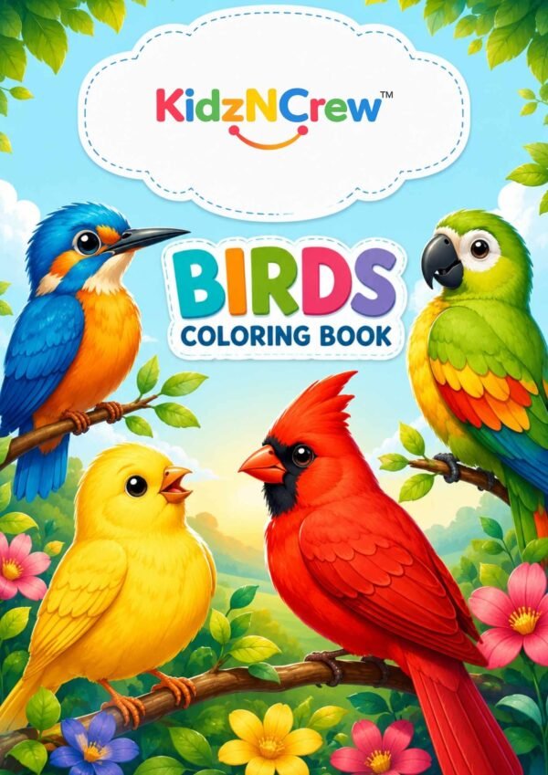 birds coloring book front cover
