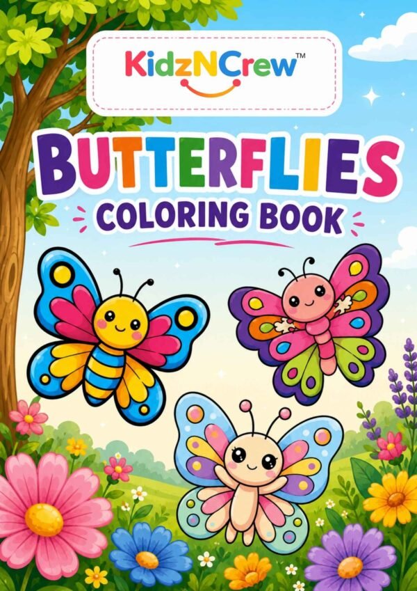 butterflies coloring book front cover
