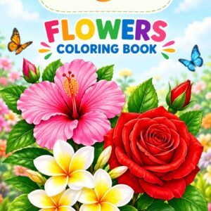 flowers coloring book front cover