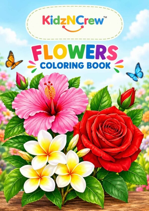 flowers coloring book front cover