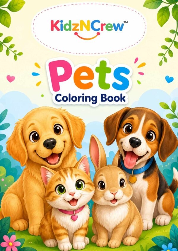 pets coloring book front cover